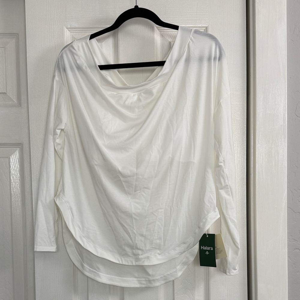 Halara One Shoulder Long Sleeve Thumb Hole Curved Hem